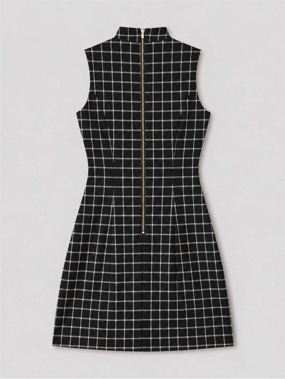 H&M Black Mini Dress with White Windowpane Check - Picture 4 of 6